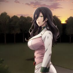 ai_generated amamiya_tsubaki big_breasts black_hair busty civitai female_only god_eater huge_breasts mature_female