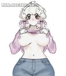 big_breasts fanart fifi_mare_(jajabizz) jajabizz ninjachick66 tagme tagme_(artist) white_hair