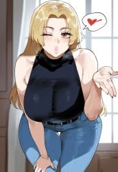 ai_generated blonde_female blonde_hair creamy_ai jujutsu_kaisen light-skinned_female light_skin long_hair tagme yuki_tsukumo