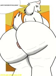 cellulite dialogue doubleksauce gigantic_ass goat huge_ass huge_breasts looking_at_viewer milf naked pawg puffy_anus text_bubble toriel undertale