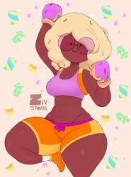 big_ass big_butt big_thighs black_body black_skin brawl_stars candy candy_girl candy_hair glasses muscle muscles muscular muscular_female orange_shorts punch rosa_(brawl_stars) sfw sfw_version sugarplum_rosa_(brawl_stars) supercell thigh_boots thigh_expansion thighs zivstarxs