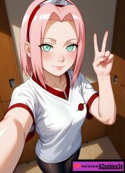 1girls ai_generated anus_exposed beach beach_towel exposed_ass female female_only naruto naruto_(series) naruto_shippuden presenting_pussy pussy_exposed sakura_haruno seaside short_hair solo_female tagme zonbiov34