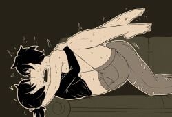 1boy 1girls 2d andrew_graves ashley_graves black_hair breasts brother_and_sister closed_eyes clothed dry_humping feet feet_up female fuzzlogik humping incest kissing male missionary_position ponytail siblings straight the_coffin_of_andy_and_leyley