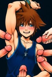 ai ai_art ai_assisted ai_generated armpit armpit_fetish armpit_sex armpits fetish gangbang gay group group_sex kingdom_hearts male male_focus penis_on_armpit showing_armpit showing_armpits sora_(kingdom_hearts) surrounded_by_penises