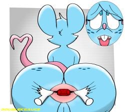 buttplug doubleksauce floating_hands huge_ass huge_butt jewel_buttplug mia_mouse mouse puffy_anus spread_anus spread_ass spreading tongue_out