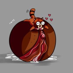 anthro big_vulva bodily_fluids body_horror canid canine clitoris couponthemovie eyewear female genital_fluids genital_growth genitals glasses grey_background growth happy heart_symbol hyper hyper_genitalia hyper_vulva mammal pussy_growth raccoon_dog simple_background solo tagme tanuki tomoko_(couponthemovie) vaginal_fluids vaginal_fluids_on_ground vulva