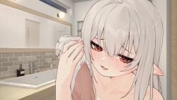 adorable cute cute_face female female girl handjob looking_at_viewer red_eyes smirk tagme video