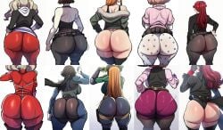 ai_generated ann_takamaki ass ass_chart ass_focus big_ass blackwhiplash_(style) blonde_hair bodysuit brown_hair cropped_legs crossover dark_skin from_behind haru_okumura huge_ass kasumi_yoshizawa long_hair makoto_niijima multiple_crossover multiple_girls novelai orange_hair pantyhose persona persona_5 purple_bodysuit red_hair sakura_futaba school_uniform short_hair skirt sumire_yoshizawa swimsuit tagme takamaki_anne take_your_pick tattoo thick_thighs thighhighs thighs trait_connection