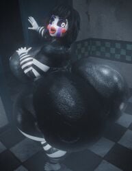 1female 1girls ass ass black_body black_hair breasts defenderarts_(artist) female five_nights_at_freddy's five_nights_at_freddy's_2 fnaf hips huge_ass huge_breasts hyper hyper_ass large_breasts looking_at_viewer looking_back marionette_(fnaf) puppet_(fnaf) puppet_(thepuppetlover) red_lips red_lipstick stripes tagme white_face