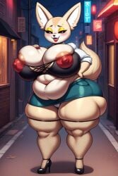 aggressive_retsuko aggretsuko ai_generated ass bbw big_ass big_breasts big_nipples breasts female fennec_fox fenneko gigantic_ass gigantic_breasts hunkbsaa makeup massive_ass massive_breasts nipples prostitute red_lipstick sanrio ssbbw