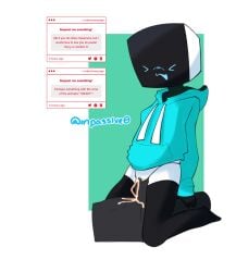 1boy 1boy1girl 1girls cowgirl_position cum cum_in_pussy cum_inside curb_(artist) female happy hoodie large_penis male male/female minbitt penis riding robot robot_girl sex solo strawpage_request tv_head unusual_anatomy unusual_genitalia vagina vaginal_penetration