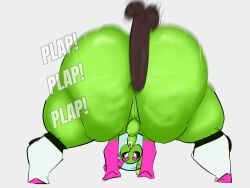 ahe_gao alien all_fours anal anal_sex antennae ass_bigger_than_head ass_up dark-skinned_male disembodied_penis eyes_rolling_back face_down_ass_up femboy greaseyhair green_skin huge_ass huge_cock large_ass nonbinary penis penis_size_difference plap precum rear_view shaking size_difference small_penis sploot_(unknownspy) tiny_penis wobbling_ass