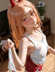 ai_generated anime_girl blush chainsaw_man cute cute_girl female looking_back nipples petite petite_body petite_breasts petite_female power_(chainsaw_man) shy small_breasts solo_female teen teen_girl teenage_girl underwear uniwaifu