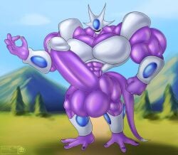 balls big_penis cooler cooler_(dragon_ball) dbz dragon_ball dragon_ball_z final_form_cooler hyper hyper_balls hyper_genitalia hyper_muscles hyper_penis hyper_testicles male muscular muscular_male nutsack penis red_eyes solo_male testicles