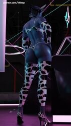 3d asari ass bikini blender cowgirl_outfit eye_contact female heels liara_t'soni mass_effect panties shiny_clothes solo_female vikhlop