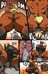 anthro areola big_butt biped black_body blonde_hair bodily_fluids breasts brown_body butt cunnilingus deep_cunnilingus duo ejaculation equid equine facesitting female genital_fluids genitals grey_body hair hi_res horse internal male male/female mammal muscular muscular_female nipples nose_in_pussy nude oral penetration ponytail rodent sex sitting sitting_on_another slypon tongue_penetration vaginal vaginal_fluids vaginal_squirting vulva