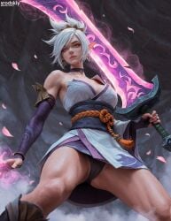 1girls ai_generated athletic athletic_female attack big_breasts blush breasts cameltoe cleavage dress elf_ears female female_focus female_only hentai hi_res high_quality high_resolution highres holding_weapon league_of_legends legs lips magic magic_user magical_girl mature_female milf miniskirt mommy muscular muscular_female panties riot_games riven sexy sexy_body sexy_pose solo solo_female solo_focus spirit_blossom_riven spirit_blossom_series srodskiy sword tagme vulgar waifu white_hair