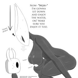 1ambiguous 1girls 2025 2_horns absurd_res ambiguous_gender areola arthropod ass bananapantsu8 big_breasts biped black_eyes black_text bodily_fluids breasts completely_nude completely_nude_female dialogue directional_arrow duo ellipsis english_text eyelashes female grey_body half_sister half_sister_(lore) hanging_breasts hi_res hollow_eyes hollow_knight horn hornet_(hollow_knight) humanoid leaning leaning_forward looking_at_another naked naked_female nipples nude nude_female sibling_(lore) simple_background sister sister_(lore) sound_effects sweat sweatdrop talking_to_another team_cherry text the_knight_(hollow_knight) vessel_(species) white_background