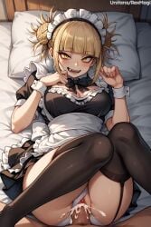 1boy 1boy1girl 1girls ai ai_art ai_assisted ai_generated artist_name bags_under_eyes bed bedroom black_ribbon black_thighhighs blonde_female blonde_hair blunt_bangs blush blushing_at_viewer blushing_female bodily_fluids bodily_fluids_in_pussy breasts cat_eyes clothed_female_nude_male clothed_sex clothes_lift clothing cum cum_in_pussy cum_inside cum_shot double_bun dress ejaculating ejaculating_cum ejaculation erection exited fangs female female_only from_above garter_straps genital_fluids hair_bun indoors laying_on_bed legs_together legs_up light-skinned_female light_skin looking_at_viewer looking_pleasured maid maid_headdress maid_outfit maid_uniform male male_pubic_hair medium_breasts messy_hair missionary missionary_position missionary_sex narrowed_eyes nude nude_male open_eyes open_mouth panties panties_aside pantsu penis penis_in_pussy perfect_body pillow pleasure_face pussy pussy_juice rexmagi semen sex short_hair sidelocks smile smiley_face smirk smirking smirking_at_viewer straight sweat thighhighs underwear vagina vaginal_fluids vaginal_juices vaginal_penetration vaginal_sex veins veiny_penis watermark white_panties yellow_eyes