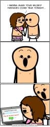 1boy 1girls bikini comedy comic computer cyanide_and_happiness female laptop male parody tagme underwear webcomic