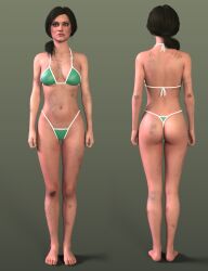 3d ass black_hair bra breasts cd_projekt_red female light-skinned_female looking_at_viewer maria_louisa_la_valette mascara model solo solo_female stormlux18 swimsuit the_witcher_(series) the_witcher_2 the_witcher_3:_wild_hunt thong