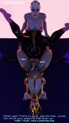 3d alien alien_futa asari benezia big_dick big_penis blender bondage comic comic_page commander_shepard english english_text futa_on_male futanari gimp gimp_suit intersex latex liara_t'soni male mass_effect matriarch_benezia penis vikhlop