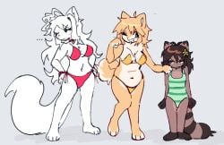 ... 2025 2d 3girls ahoge big_tail biscuit_(z_zmag8) flower furry_female furry_only height_difference original_character swimsuit tail tail_markings trixie_(z_zmag8) tuna_maki_(z_zmag8) twitter twitter_user_oc twitter_user_sona z_zmag8