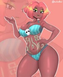 big_breasts bikini brawl_stars dark_skinned_female juju_(brawl_stars) red_hair tagme tattoo