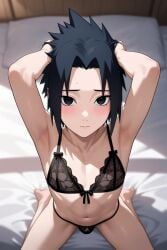 ai_generated femboy gay lingerie naruto sasuke_uchiha small_penis vougan_(artist)