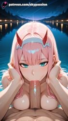 1boy 1girls 2025 ai_assisted ai_generated anime aqua_eyes artist_name bangs big_penis bj blowjob blowjob_face blush breast breasts breasts breasts bust chest city city_lights cityscape cloud cock darling_in_the_franxx dick explicit fellatio female fireworks full_moon hairband hand_in_hair hi_res high_quality high_resolution highres horns licking long_hair looking_at_viewer lying_on_stomach moon night night_sky nude ocean on_belly on_stomach oral oral_sex patreon patreon_username penis pink_hair pov prone_position shooting_star sky skyline skypassion solo_focus stable_diffusion star_(sky) starry_sky straight sucking uncensored water watermark zero_two_(darling_in_the_franxx)