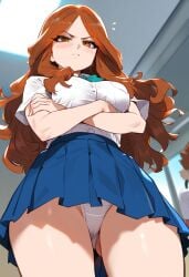 1girls absurd_res ai_generated annoyed_expression arms_crossed breasts brown_eyes brown_hair curvy_figure female female_focus high_resolution highres hourglass_figure inazuma_eleven inazuma_eleven_(series) level-5 nelly_raimon panties panties_visible_through_clothing raimon_natsumi tharkica thick_legs thick_thighs voluptuous voluptuous_female wide_hips