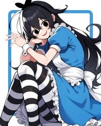 100_kanojo ai_generated black_hair blush empty_eyes female heart kimi_no_koto_ga_dai_dai_dai_dai_daisuki_na_100-nin_no_kanojo long_hair maid maid_headdress smile stabletomboy the_100_girlfriends_who_really_really_really_really_really_love_you zetsubouda_meru