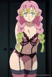 ai ai_art ai_generated demon_slayer kanroji_mitsuri kimetsu_no_yaiba lingerie tagme