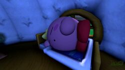 1ambiguous 1boy 1min_video ambiguous_gender bed fart fart_fetish farting king_dedede kirby kirby_(series) nintendo tacko_sfm tagme video