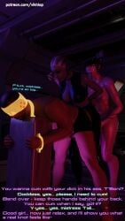 3d asari big_penis blender bondage bondage_outfit canine_penis comic comic_page commander_shepard english_text futa_on_futa futa_on_male huge_cock john_shepard liara_t'soni long_tongue male malesub penis quarian riding_crop tali'zorah_nar_rayya vikhlop