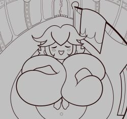 1girls big_breasts breast_ breast_grab breasts breasts_out completely_nude completely_nude_female female female_only huge_breasts mario_(series) massaging_breasts paper_mario:_the_thousand-year_door paper_peach piratebay princess_peach shower washing
