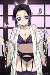 ai ai_art ai_generated demon_slayer kimetsu_no_yaiba kochou_shinobu lingerie tagme
