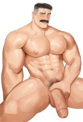 1boy abs balls bara beard big_balls big_muscles big_nipples big_pecs big_penis black_hair daddy dilf gay hair happy_trail huge_cock huge_muscles huge_pecs human invincible kaysuo male male_only masturbation mature_male moustache multicolored_hair muscular muscular_human muscular_male navel nipples nolan_grayson nude omni-man pecs penis signature solo wet white_hair