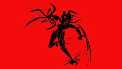 black_silhouette blade inking nwobproject oc original_character robot robot_girl silhouette tagme tentacle triplex_(nwobproject) ultrakill vbuh