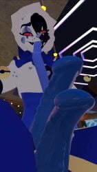 anthro cock_out daycare_attendant_(fnaf) long_tongue looking_at_viewer moon penis penis_out ready_to_fuck solo tongue_out two_cock vrchat vrchat_avatar