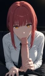 ai_generated blowjob fellatio makima_(chainsaw_man) movie_theater pov