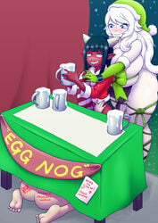 1futa 2girls akane arm_gloves ass bangs big_ass big_breasts big_penis black_hair blush body_writing bow breasts christmas coat condom cum cum_drip cum_in_container cum_in_cup cum_in_glass cum_inside cumdrip cup demon demon_girl demon_horns dmxwoops eggnog female flat_chested futa_milking futa_on_female futanari gloves hair horns huge_ass huge_balls huge_breasts huge_cock human hyper_penis intersex interspecies lace large_ass large_breasts large_nipples large_penis larger_female light_skin milking mug nude oni pale_skin penis_milking red_skin santa_hat scarf size_difference skinny slave small_breasts small_but_hung small_dom_big_sub smaller_futanari stall stealth_sex table teamwork text thick_penis thick_thighs thighhighs tight_clothing under_the_table white_hair white_skin yellow_eyes