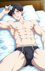 1boy abs ai_generated bishoujo_senshi_sailor_moon bulge male_only mamoru_chiba underwear