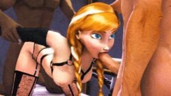 3d all_fours animated anna_(frozen) arm_grab black_gloves blue_eyes boombadaboom braid breasts brown_hair dark-skinned_male dark_skin deepthroat disney doggy_style elbow_gloves faceless_male fellatio female from_behind frozen_(film) gangbang garter_belt gloves human indoors interracial lingerie male nipples nude oral penis sex source_filmmaker straight threesome tied_hair twintails uncensored