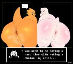 absurd_res alphys anthro anus ass big_ass_cheeks big_butt blush bodily_fluids bovid caprine cellulite deltarune dialogue dripping duo embarrassed eyewear female fur genital_fluids genitals glasses goat hi_res horn humanoid indie_game jaypixi lizard looking_at_viewer looking_back looking_pleasured mammal orange_body orange_fur pink_anus plump_labia puffy_anus pussy pussy_juice_drip raised_tail red_eyes reptile round_glasses scalie simple_background speech_bubble sweat sweatdrop tail teasing teeth text thick_tail thick_thighs toothy_grin toriel twitter undertale_(series) vaginal_fluids white_body white_fur wide_hipped_anthro wide_hipped_female wide_hips