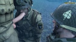army blowjob exhibitionism gay gay_male gay_sex medal_of_honor_airborne military oral oral_sex outdoors soldier soldiers threesome tommys_eagle_hq uniform ww2