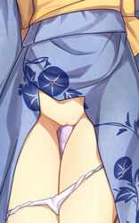 dakimakura fate/stay_night fate_(series) female japanese_clothes kyuri_(405966795) panties panty_pull pussy saber sample solo underwear