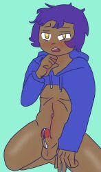 anonsaas arabian blush brawl_stars cute dark_skin embarrassed gay masturbation sandy_(brawl_stars) small_dick small_penis twink