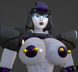 1robot_girl 3d big_breasts black_nipples blue_eyes breasts goth goth_robot komradederp nipple_piercing nipples no_bra transformers