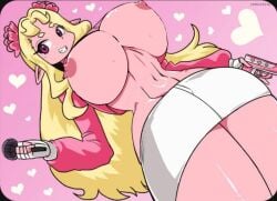 1girls big_ass big_breasts blonde_hair breasts crop_top crop_top_overhang edit female female_only fnf_mods friday_night_funkin huge_breasts large_breasts lemonbizate_(artist) long_hair no_bra no_underwear pink_skin pointy_ears rosie_(shiba_chichi) skirt solo standing thick_thighs top_hoodie underboob wide_hips